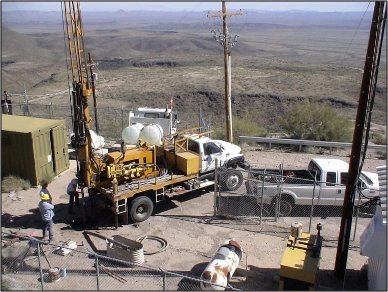 Drilling on mountain top